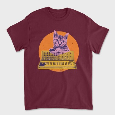 Unisex Men's T-Shirt, Cat Synth