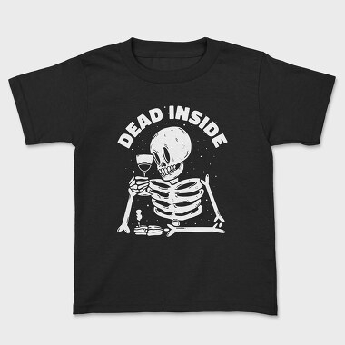 Dead Inside Skeleton Wine, Kids' T-Shirt