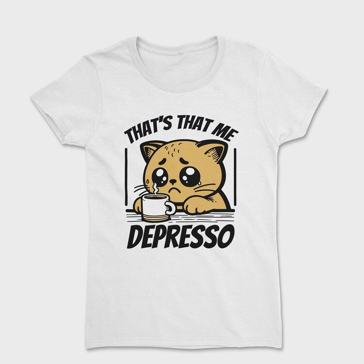 Depresso Cat, Women's T-Shirt