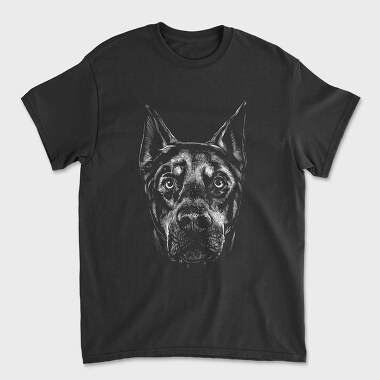 Doberman Dog Monochrome, Unisex Men's T-Shirt