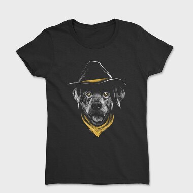 Dog Cowboy Realistic Color, Women's T-Shirt