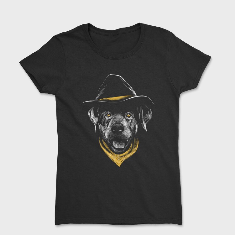 Dog Cowboy Realistic Color, Women's T-Shirt