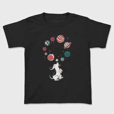 Dog Juggling Planets, Kids' T-Shirt