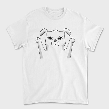 Unisex Men's T-Shirt, Dog Middle Finger 2