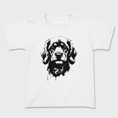 Dog Monochrome Portrait, Kids' T-Shirt