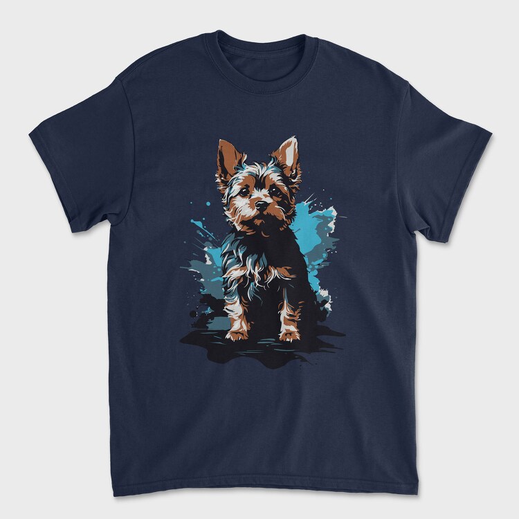Dog Yorkshire Watercolor, Unisex Men's T-Shirt