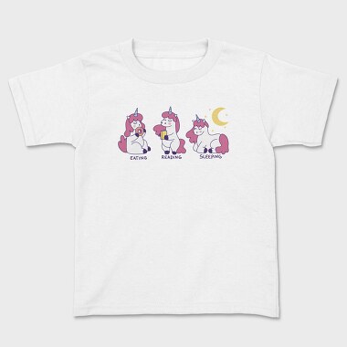 Eating Reading Sleeping Unicorn, Kids' T-Shirt