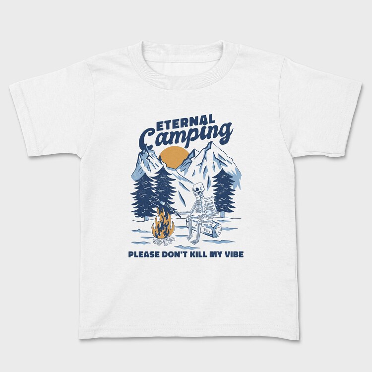 Eternal Camping Skeleton, Kids' T-Shirt