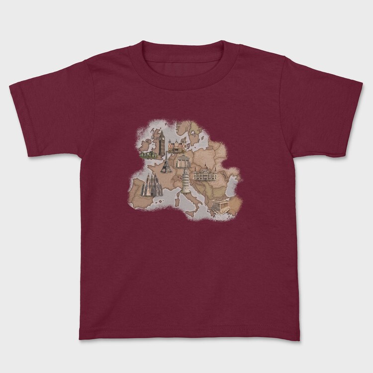 Europe Map, Kids' T-Shirt