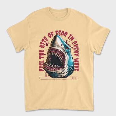Feel the Bite of Fear in Every Wave, Unisex Men's T-Shirt