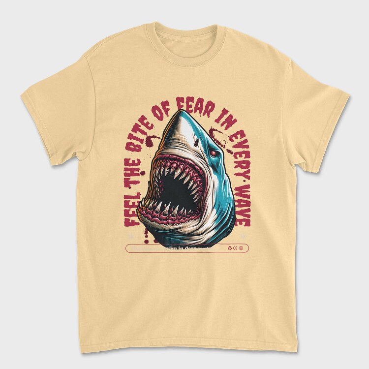 Feel the Bite of Fear in Every Wave, Unisex Men's T-Shirt