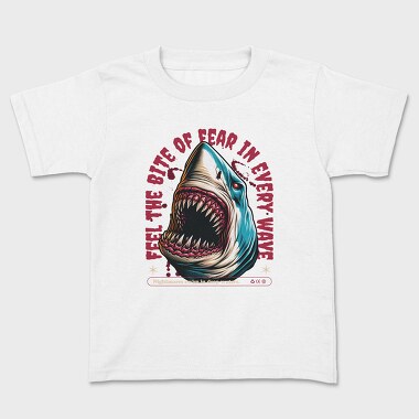 Feel the Bite of Fear in Every Wave, Kids' T-Shirt