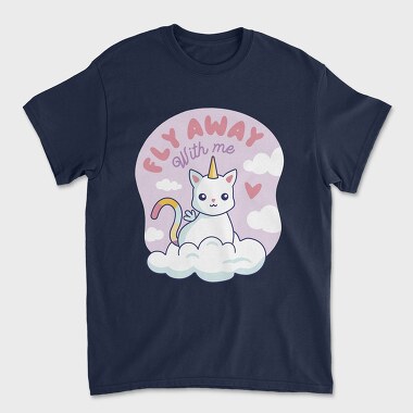 Fly Away With Me Unicorn Cat, Unisex Men's T-Shirt