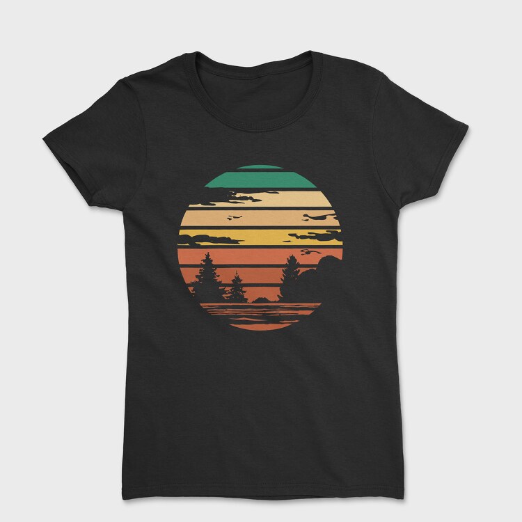 Forest Retro Sunset, Дамска Тениска