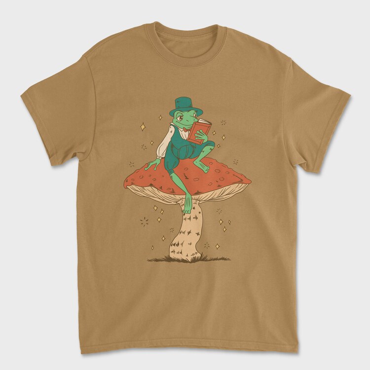 Frog Cottagecore Reading, Unisex Men's T-Shirt