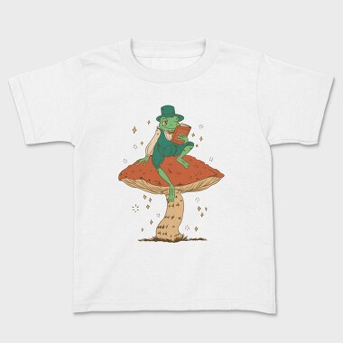 Frog Cottagecore Reading, Kids' T-Shirt