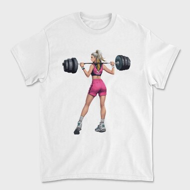 Girl Lifting Weights, Unisex Men's T-Shirt