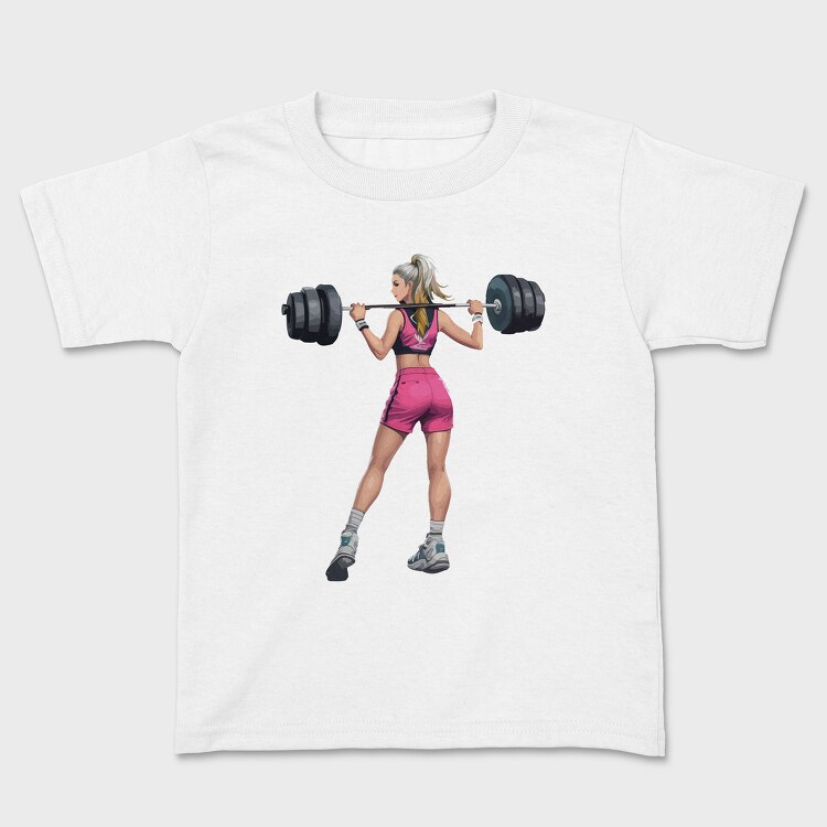 Girl Lifting Weights, Kids' T-Shirt