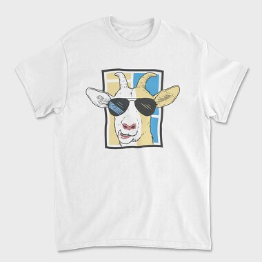 Goat With Sunglasses, Unisex Men's T-Shirt