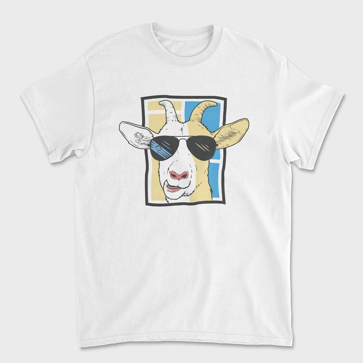 Goat With Sunglasses, Unisex Men's T-Shirt