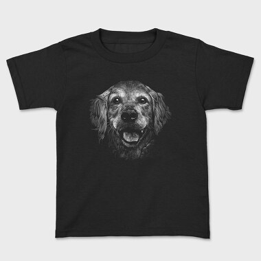 Golden Retriever Monochrome, Kids' T-Shirt