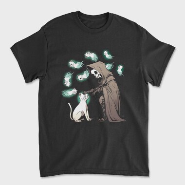 Grim Reaper Cat Lives, Unisex Men's T-Shirt