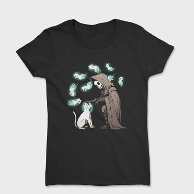 Grim Reaper Cat Lives, Women's T-Shirt