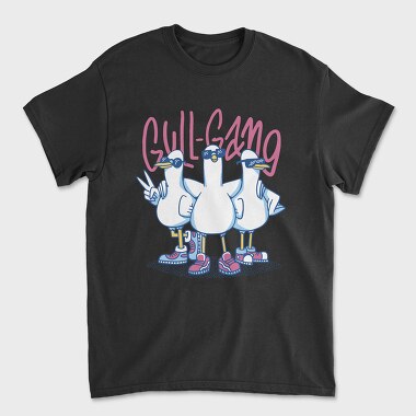 Unisex Men's T-Shirt, Gull Gang Seagulls