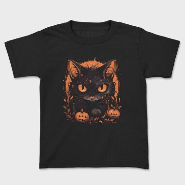 Детска Тениска, Halloween Cat