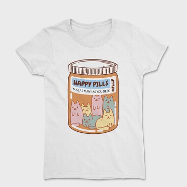 Happy Pills Cats Jar, Women's T-Shirt