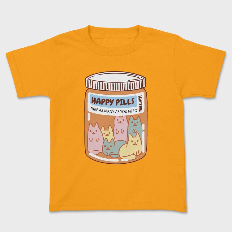 Happy Pills Cats Jar, Детска Тениска