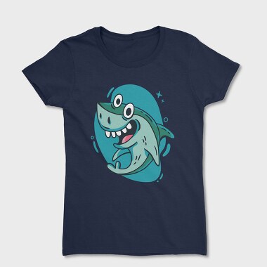 Happy Shark Cartoon, Women's T-Shirt