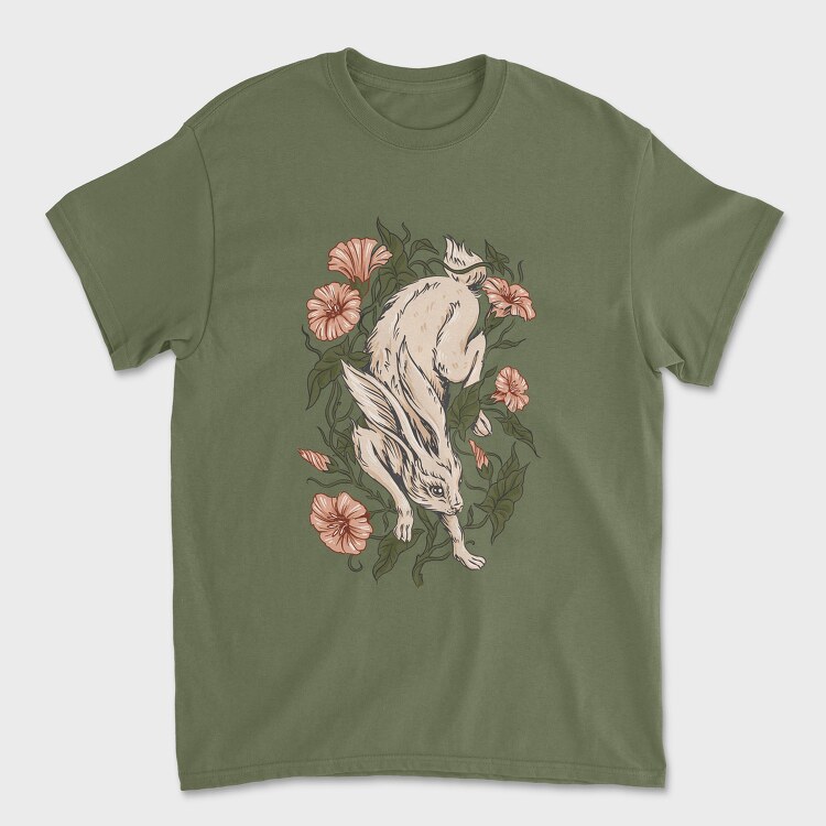 Hare Rabbit Ivy Flowers, Unisex Men's T-Shirt