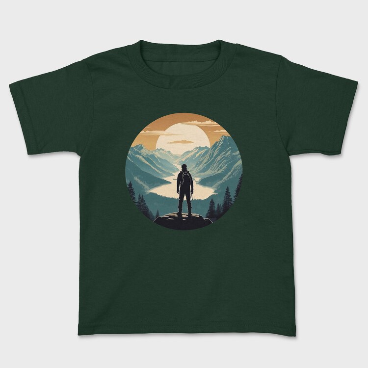 Hiking Nature Mountain, Kids' T-Shirt