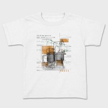 Infographics Beer Factory, Kids' T-Shirt