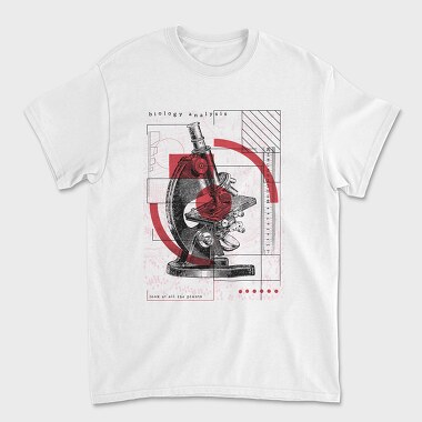 Infographics Microscope, Unisex Men's T-Shirt
