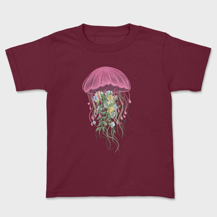Jellyfish and Flowers, Kids' T-Shirt