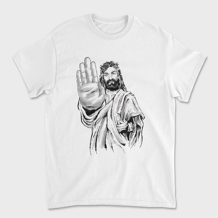Jesus Stop Sign, Унисекс Мъжка Тениска