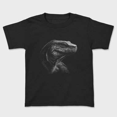 Komodo Dragon Monochrome, Kids' T-Shirt