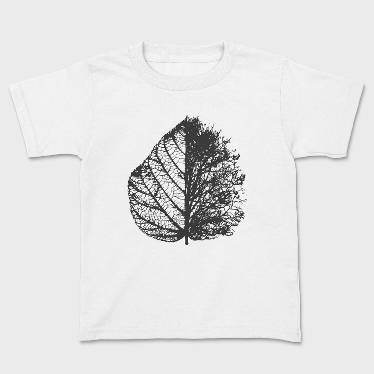Leave Skeleton and Bare Tree, Kids' T-Shirt
