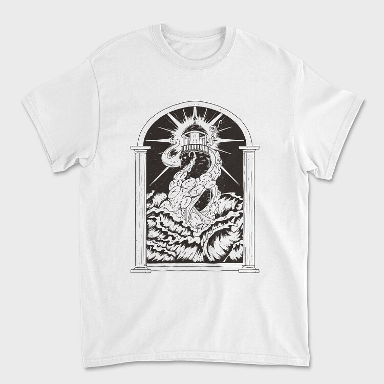 Lighthouse Kraken, Unisex Men's T-Shirt
