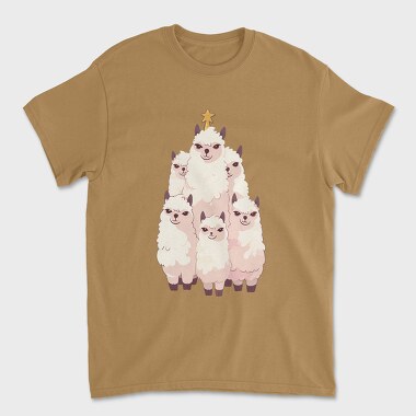 Llamas Christmas Tree, Unisex Men's T-Shirt