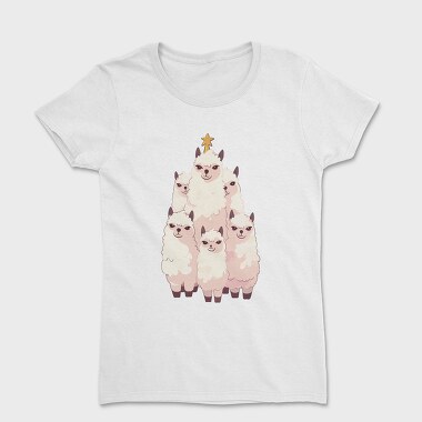 Llamas Christmas Tree, Women's T-Shirt