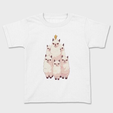 Llamas Christmas Tree, Kids' T-Shirt