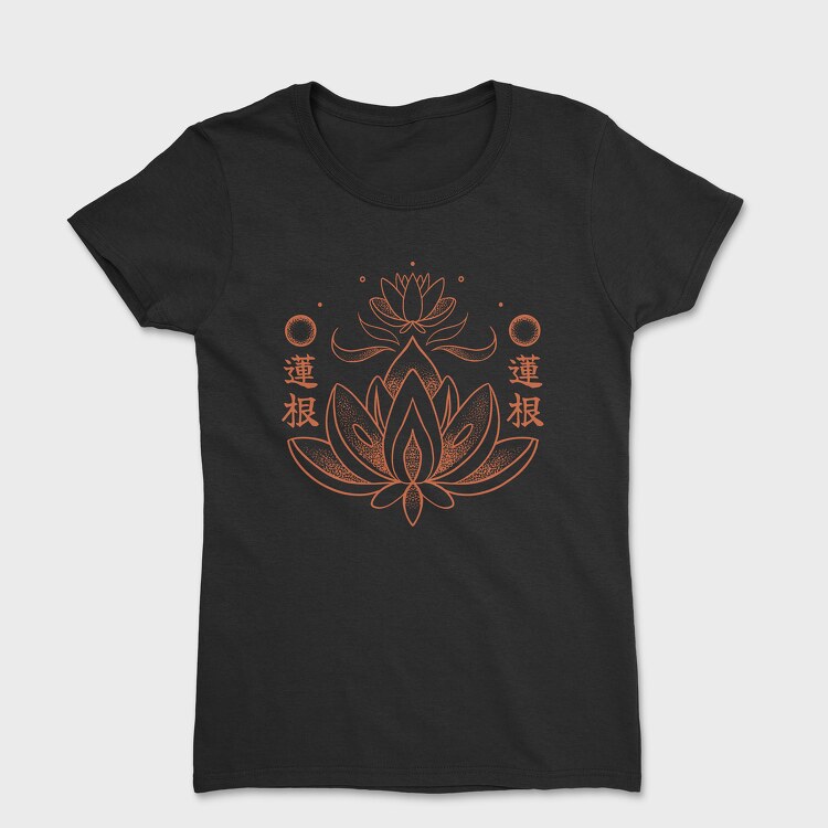 Lotus Flower Orange Japanese, Women's T-Shirt