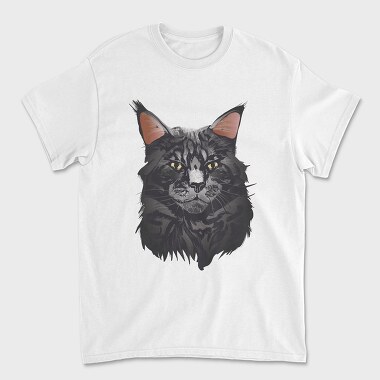 Maine Cat Portrait, Unisex Men's T-Shirt