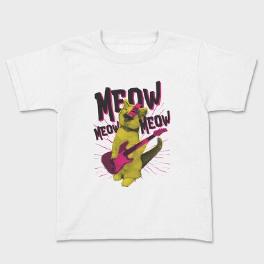 Kids' T-Shirt, Meow Cat Rocker