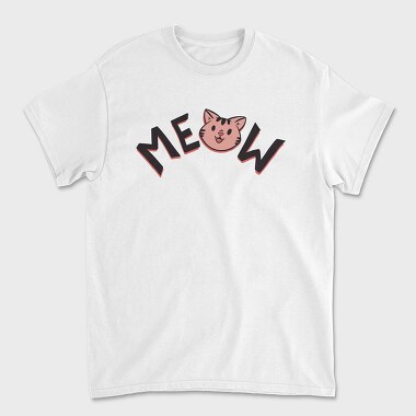 Unisex Men's T-Shirt, Meow Cute Cat