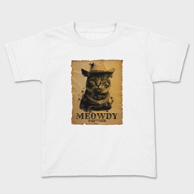 Kids' T-Shirt, Meowdy Partner
