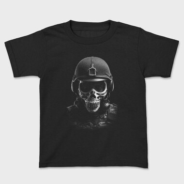 Militar Skull Monochrome, Kids' T-Shirt